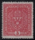 205 II, 3 Kronen Wappenmarke hellkarmin im seltenen Breitformat, postfrisch, ATTEST Soecknick "echt und einwandfrei"