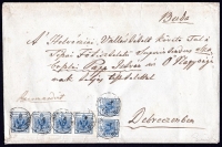 Österreich, 1850, Ferchenbauer Nr. 5 H III b (6) + 4 H III, 60 Kreuzer Reko-Brief von OFEN nach DEBRECZIN, entwertet 