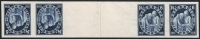 Österreich, 1937, ANK Nr. 644 KZs U, MICHEL Nr. 644 KZs U, Winterhilfe IV - 4. Ausgabe - 24 Gr. + 6 Gr. im ungezähnten Zwischenstegkehrdruckpaar mit anhängenden Normalmarken, postfrisch, ATTEST Soecknick 