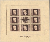 Österreich, 1946, ANK Nr. 780 A - 783 A, MICHEL Nr. 772 B - 775 B, Dr. Karl Renner - Renner Kleinbogen bzw. Renner Block, postfrisch, ATTEST Soecknick 