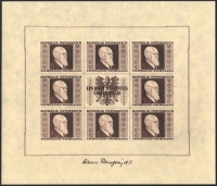 Österreich, 1946, ANK Nr. 780 A - 783 A, MICHEL Nr. 772 B - 775 B, Dr. Karl Renner - Renner Kleinbogen bzw. Renner Block, postfrisch, ATTEST Soecknick