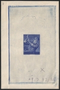 Deutsches Reich, Ostmark ( Österreich im 3. Reich ), 1943, Nr. 852 P U, Reichsarbeitsdienst, 6+14 Pfg. als ungezähnter Einzelabzug im Kleinbogenformat in der Farbe dunkelblau, postfrisch, ATTEST Ludin 