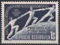 Österreich, 1955, ANK Nr. 1027, MICHEL Nr. 1018, Weltkongreß des Internationalen Bundes freier Gewerkschaften, postfrisch, DB D595