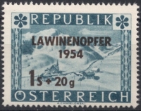 ANK Nr. 1007, Michel Nr. 998, Lawinenopfer 1954, postfrisch