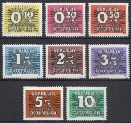 Österreich, 1985/6, Porto Nr. 260 - 267, Ziffernzeichnung, postfrisch, DB HEKU