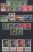 Österreich, 1945, ANK Nr. (8)a + (8)b + 660 - 663 + 664 - 667 + 668 I + 668 II - 671 + 672 II + 673 I + (9) - (12), 1. Wiener Aushilfsausgabe - 3. Wiener Aushilfsausgabe, postfrisch, DB D430