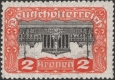 Österreich, 1919/21, ANK Nr. 284 D, MICHEL Nr. 284 K, Freimarken-Ausgabe: Parlament, 2 Kronen mit kopfstehendem Mittelstück, postfrisch, ATTEST Soecknick "echt und einwandfrei", FELD10252