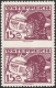 Österreich, 1925/30, ANK Nr. 473 UMw, MICHEL Nr. 473 UMw, Flugpostausgabe 1925/30 Pilotenkopf Kranich, 15 Groschen Pilotenkopf, senkrechtes Paar Mitte ungezähnt, postfrisch, ATTEST Soecknick "echt und einwandfrei", DB AGH235