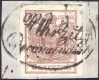 Österreich, 1850/54, Ferchenbauer Nr. 4 M III, 6 Kreuzer, rosabraun, auf Briefstück, doppelt entwertet mit kompl. "Uhrzitz" + kopfstehend darüber "6. Octo" + "Recomandirt", BEFUND Dr. Ferchenbauer "frisches P(RACHTSTÜCK)!" DB CP1309