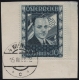Österreich, 1936, ANK Nr. 588, MICHEL Nr. 588, 10 Schilling "Dollfuß" gestempelt mit dazugehörigem Briefstück, zeitgerecht entwertet am LETZTTAG 4 WIEN 76 15.III.38.12, ATTEST Soecknick "echt und einwandfrei", DB D640