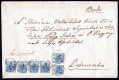 Österreich, 1850, Ferchenbauer Nr. 5 H III b (6) + 4 H III, 60 Kreuzer Reko-Brief von OFEN nach DEBRECZIN, entwertet "OFEN B.S. N°. 6, 8 / 2, 1.E.", ATTEST Dr. Ferchenbauer "frisches erlesenes PRACHTSTÜCK!" DB VF1822