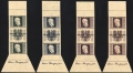 Österreich, 1946, ANK Nr. 780 B ZS - 783 B ZS, MICHEL Nr. 772 B SZ - 775 B SZ, Dr. Karl Renner - Senkrechter Zwischensteg aus Renner Kleinbogen bzw. aus Renner Block vom unteren Bogenrand mit Unterschrift "Hans Ranzoni d. J.", postfrisch, DB DEI2374