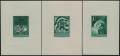 Österreich, 1950, ANK Nr. 964 PU II F - 966 PU II F, MICHEL Nr. 952 PU II F - 954 PU II F, 30. Jahrestag der Kärntner Volksabstimmung, Einzelabzüge in Schwärzlichblaugrün, postfrisch, ATTESTE Dr. Glavanovitz 
