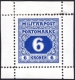Österreich, K.u.K. Militärpost Bosnien-Herzegowina, NICHT VERAUSGABTE PORTOMARKE in Ziffernzeichnung, 6 Kronen, gezähnter Einzelabzug in Blau auf Kreidepapier, ohne Gummierung wie hergestellt, DB COVE364