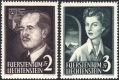Fürstentum Liechtenstein, 1955, MICHEL Nr. 332 - 333, 2 Franken + 3 Franken Fürst und Fürstin von Liechtenstein, postfrisch, DB DFVK