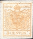 Lombardei-Venetien, 1850, Ferchenbauer Nr. 1, 5 Centesimi, gelbocker ( giallo arancio chiaro ), ungebraucht, ATTEST Dr. Ferchenbauer "erlesenes PRACHTSTÜCK!" DB VF959