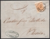 Lombardei-Venetien, 1850, Ferchenbauer Nr. 1 H, 5 Centesimi, gelbocker, Handpapier auf kompletter Drucksache von MILANO nach BRESICA, entwertet 