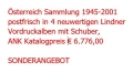Österreich, Sammlung 1945 - 2001 postfisch in 4 neuwertigen weinroten Lindner Vordruckalben mit Schuber lt. beiliegender Aufstellung, ANK € 6.776,00 - DB D442 