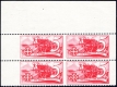 Österreich, 1938, Schuschnigg - Wahlwerbevignetten, 5 Groschen in Rot im 4er-Block vom oberen Bogenrand, postfrisch, Luxuserhaltung, DB D537