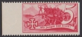 Österreich, 1938, Schuschnigg - Wahlwerbevignetten, 5 Groschen in Rot, Randstück vom linken Bogenrand, postfrisch, Luxuserhaltung, DB D537